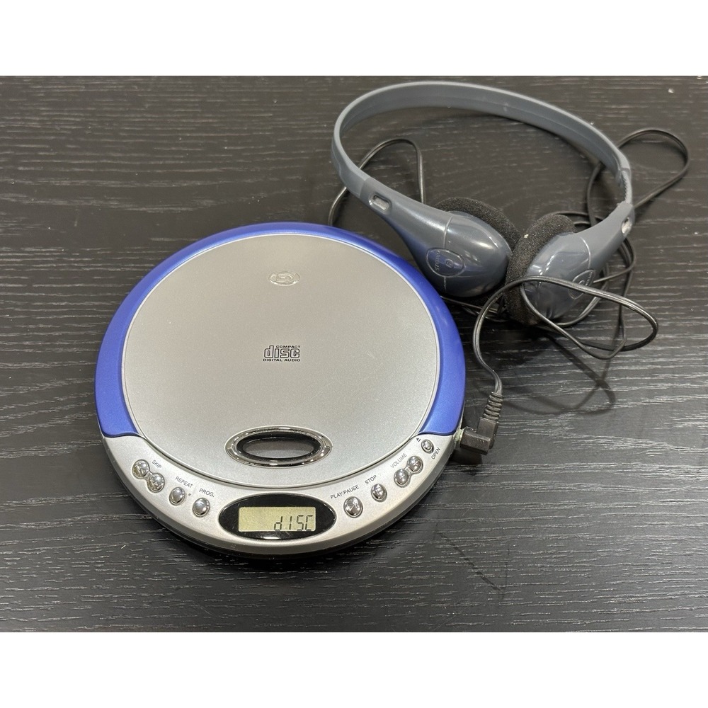 Vintage CD Player/Durabrand Discman CD-566/ Audio Portable/ Blue Silver/Works